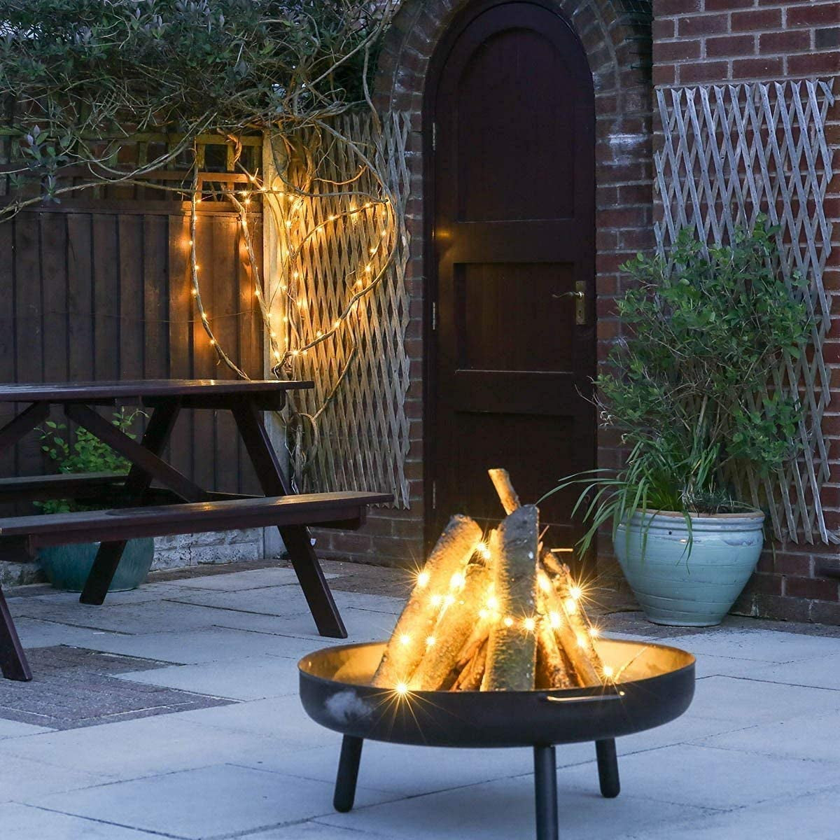 2 Pack Battery Fairy Lights, 5M 50 Leds Battery Powered Silver Wire String Lights Indoor Outdoor Fairy Lights for Bedroom Jars Camping Wedding Party Festival Tree Decorations (Warm White)